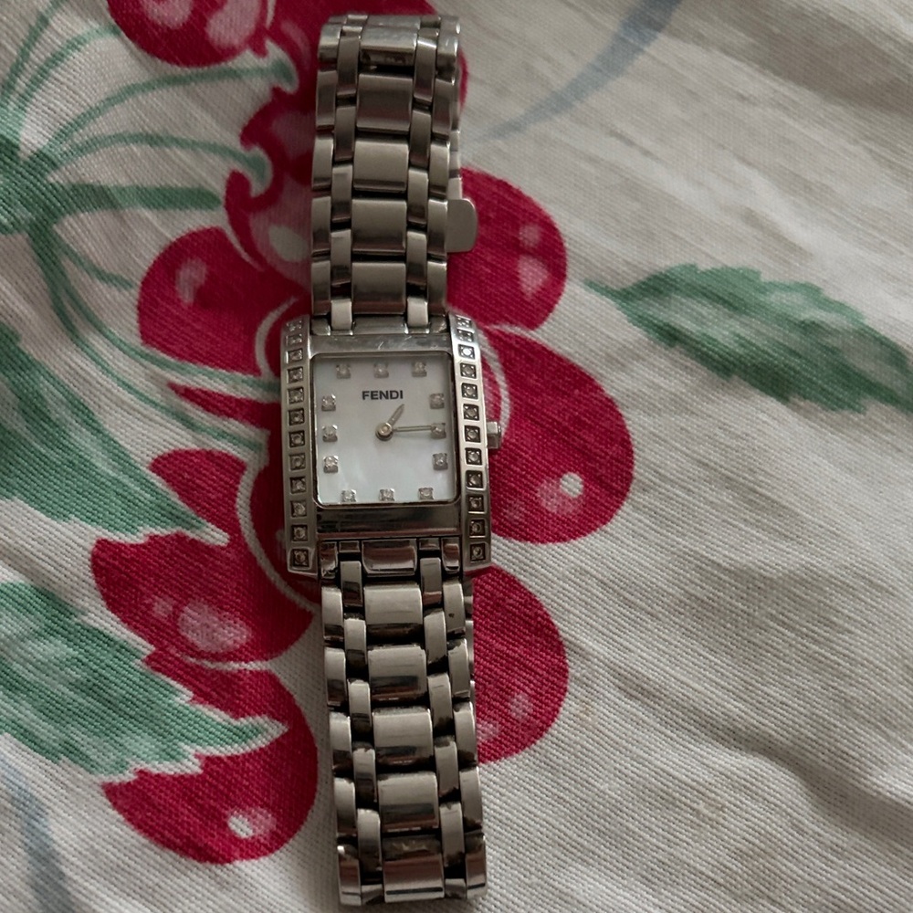 Fendi Silver Square-Faced Watch - image 2